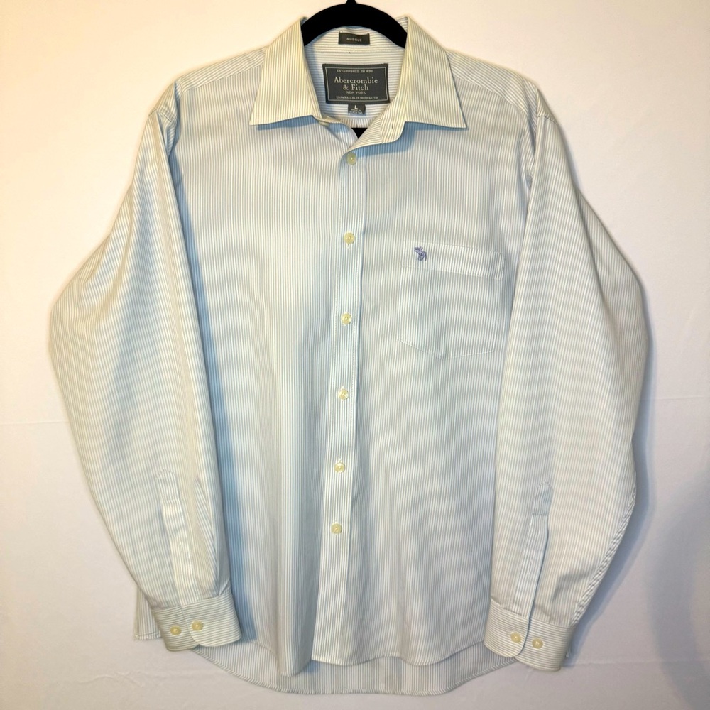 Abercrombie & Fitch Blue Dress Shirt Classic Design. A3